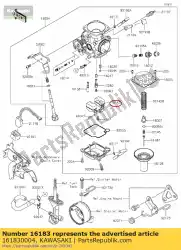 Qui puoi ordinare float-assy klx150cef da Kawasaki , con numero parte 161830004: