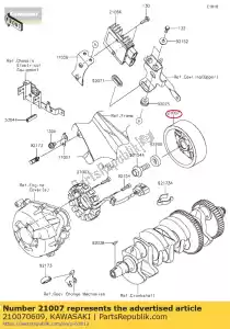 kawasaki 210070609 rotor klz1000bff - Bottom side