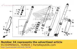 Aquí puede pedir oring, 39. 7x2. 4 de Honda , con el número de pieza 91354MENA31: