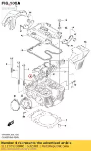 Suzuki 1111565J00001 gids, klep - Onderkant