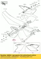 360010132266, Kawasaki, côté couvercle, gauche, blanc cassé kawasaki klx  r klx450r klx450 450 , Nouveau