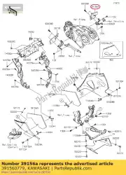 Ici, vous pouvez commander le patin, côté réservoir, rh zx1400fcf auprès de Kawasaki , avec le numéro de pièce 391560779: