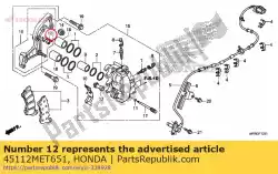 Aqui você pode pedir o retentor, suporte em Honda , com o número da peça 45112MET651: