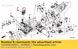 Here you can order the rectifier assy., regulator from Honda, with part number 31600KVK901: