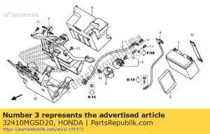 honda 32410MGSD20 cable, motor de arranque - Lado inferior