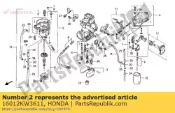Aqui você pode pedir o nenhuma descrição disponível no momento em Honda , com o número da peça 16012KW3611: