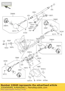 kawasaki 230400089 lamp-signal,rr,lh vn1700c9f - Bottom side