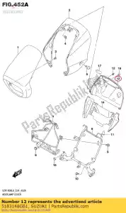 suzuki 5183148GB1 cubierta, faro - Lado inferior