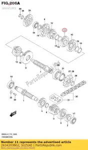 suzuki 2434103B02 versnelling, 4e aangedreven - Onderkant