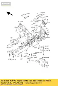 Kawasaki 920931476 afdichting, achtergreep, links - Onderkant