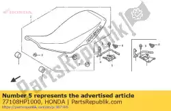 Aqui você pode pedir o suporte, alavanca de bloqueio em Honda , com o número da peça 77108HP1000: