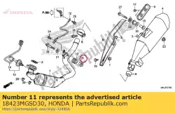 Ici, vous pouvez commander le col, ex. Montage sur tube auprès de Honda , avec le numéro de pièce 18423MGSD30: