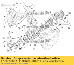 Aprilia 67398200YE1, Zasilanie ramy przedniej, OEM: Aprilia 67398200YE1