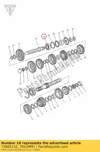 triumph T3800132 rodamiento, 30x62x16, dgb - Lado inferior