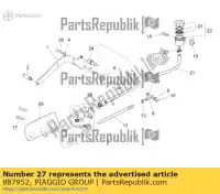 887952, Piaggio Group, rear brake lever bush moto-guzzi v zgulw100, zgulwuc0  zgulw200;zgulwuc1; zgulw600, zgulw601 zgulwub0 zgulwub1 zgulwue0 750 2012 2014 2015 2016, New