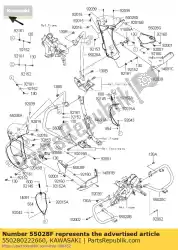 motorkap, beenschild, in, lh vn170 van Kawasaki, met onderdeel nummer 550280222660, bestel je hier online: