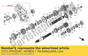 Honda 23211MGJD00 eixo, principal - Lado inferior