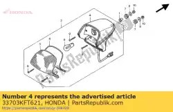 Ici, vous pouvez commander le base comp queue li auprès de Honda , avec le numéro de pièce 33703KFT621: