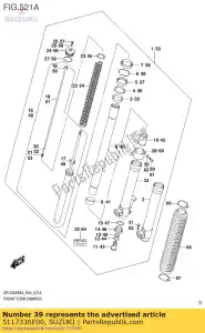 suzuki 5117336E00 joint, poussière - La partie au fond