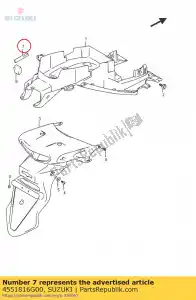 suzuki 4551816G00 cojín, asiento ta - Lado inferior