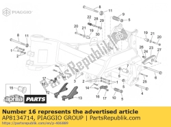 Aprilia AP8134714, Plaque de fixation de carénage, OEM: Aprilia AP8134714