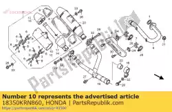 Qui puoi ordinare body comp r, muffl da Honda , con numero parte 18350KRN860: