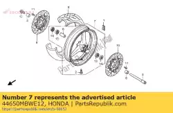 Aqui você pode pedir o subconjunto da roda., fr. Em Honda , com o número da peça 44650MBWE12: