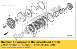 Ici, vous pouvez commander le disque, embrayage auprès de Honda , avec le numéro de pièce 22544HN8B41: