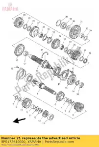 yamaha 5PS172610000 versnelling, 6e wiel (24t) - Onderkant