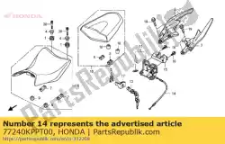 kabel, zadelslot van Honda, met onderdeel nummer 77240KPPT00, bestel je hier online:
