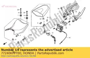 Honda 77240KPPT00 kabel, zadelslot - Onderkant