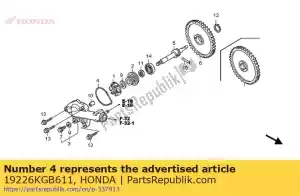 Honda 19226KGB611 joint, couvercle de pompe à eau - La partie au fond
