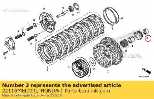 honda 22116MEL000 collier, pignon de pompe à huile - La partie au fond