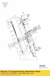 schroefdop/hd m8 x 40 slv van Triumph, met onderdeel nummer T3051032, bestel je hier online: