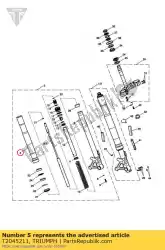 Qui puoi ordinare esterno del tubo da Triumph , con numero parte T2045211: