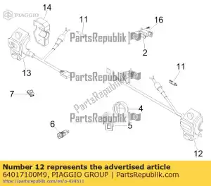 Piaggio Group 64017100M9 right electric device - Bottom side