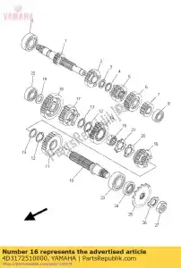 yamaha 4D3172510000 gear, 5th wheel (28t) - Bottom side