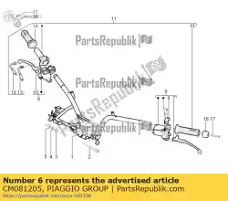Aqui você pode pedir o bomba hidráulica do freio esquerdo (heng tong) em Piaggio Group , com o número da peça CM081205: