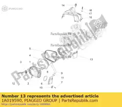 Tutaj możesz zamówić boczna maska ?? Wydechowa od Piaggio Group , z numerem części 1A019590: