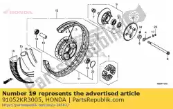 Aqui você pode pedir o rolamento, esfera radial, 630 em Honda , com o número da peça 91052KR3005: