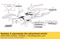 64812MFL760ZA, Honda, merk (fireblade) * type1 * (type1) honda cbr 1000 2009, Nieuw