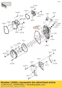 kawasaki 110610252 junta, tampa da embreagem zx600p7f - Lado inferior