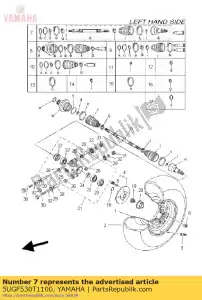 yamaha 5UGF530T1100 conjunto de rótula (trasero) - Lado inferior