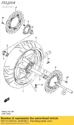 Here you can order the axle,front from Suzuki, with part number 5471110G10: