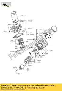 kawasaki 130021056 pin-piston vn750-a2 - Onderkant