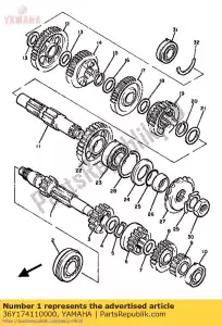 Yamaha 36Y174110000 axle, main - Bottom side