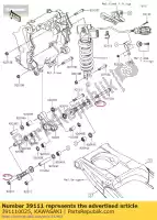 391110025, Kawasaki, rod-tie, vering kawasaki zzr  b d f performance sport a zx1400 c e abs h j zzr1400 ninja zx14r brembo ohlins 1400 , Nieuw