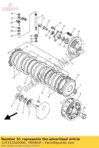 yamaha 1UY163560000 varilla, empuje 1 - Lado inferior