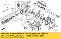 41431HM8000, Honda, anello di ingranaggi honda  trx 250 2001 2002 2003 2004 2005 2006 2007 2008 2010 2011 2017 2018 2019 2020, Nuovo