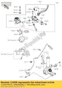 kawasaki 110567023 bracket,reservoir tank zx1000n - Bottom side